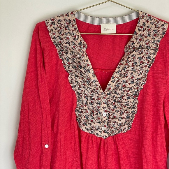 Anthropologie Deletta M floral knit top - Picture 3 of 10